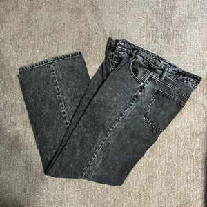 KanCan Wide Leg Faded Black Jeans